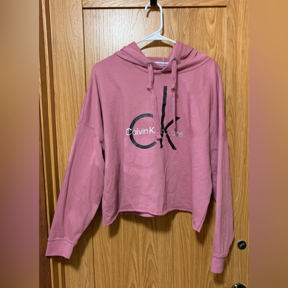 Calvin Klein Jeans Tops - Pink Calvin Klein Cropped Hoodie Size XL Good Used Condition